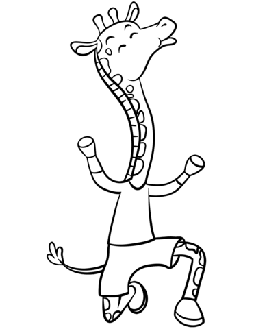 Cartoon Giraffe Coloring Page